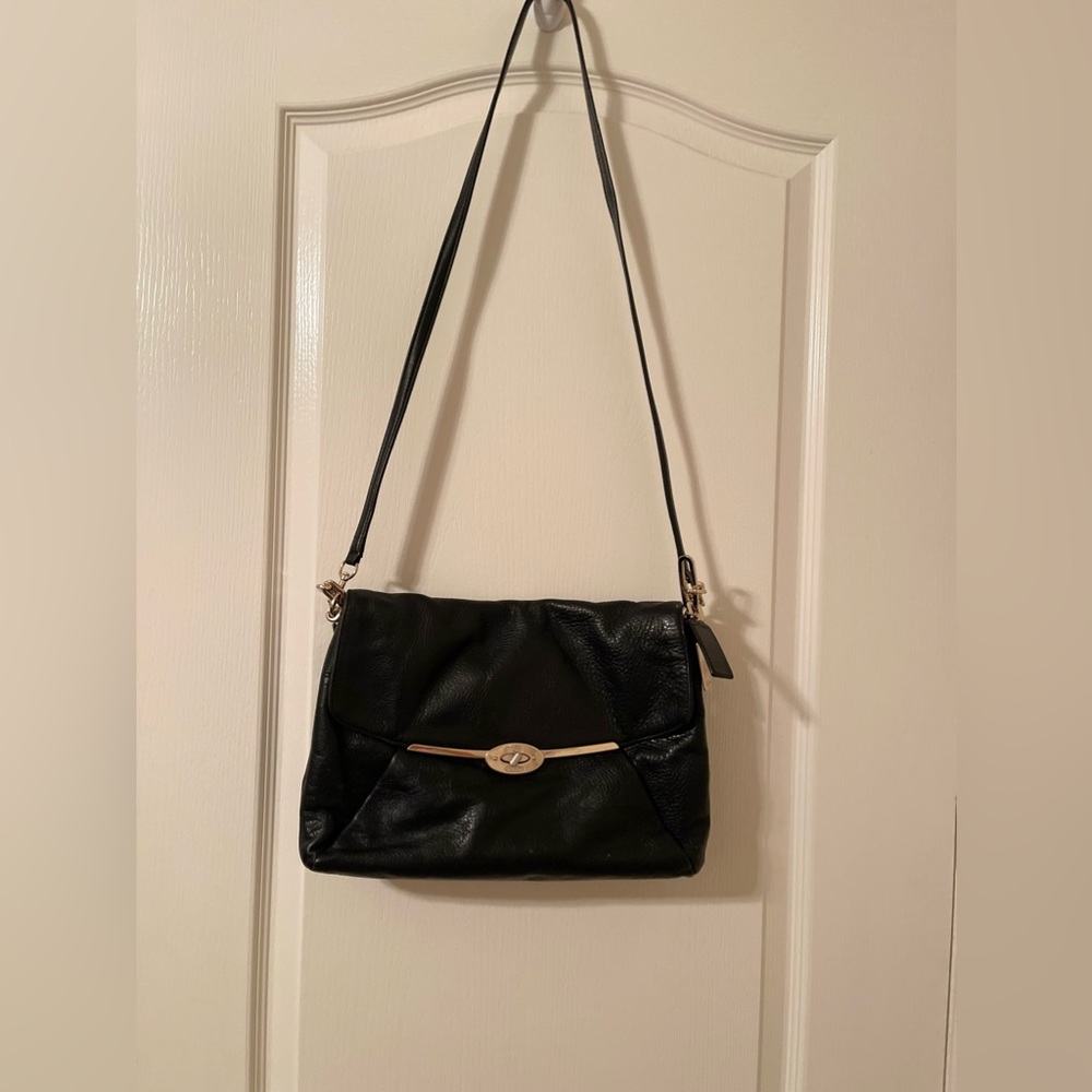 Black Leather Coach Crossbody